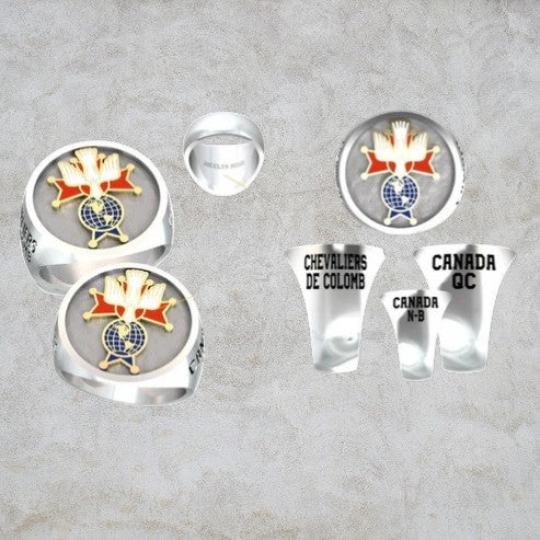 Bague 4e degré logo couleur en duralium P9004