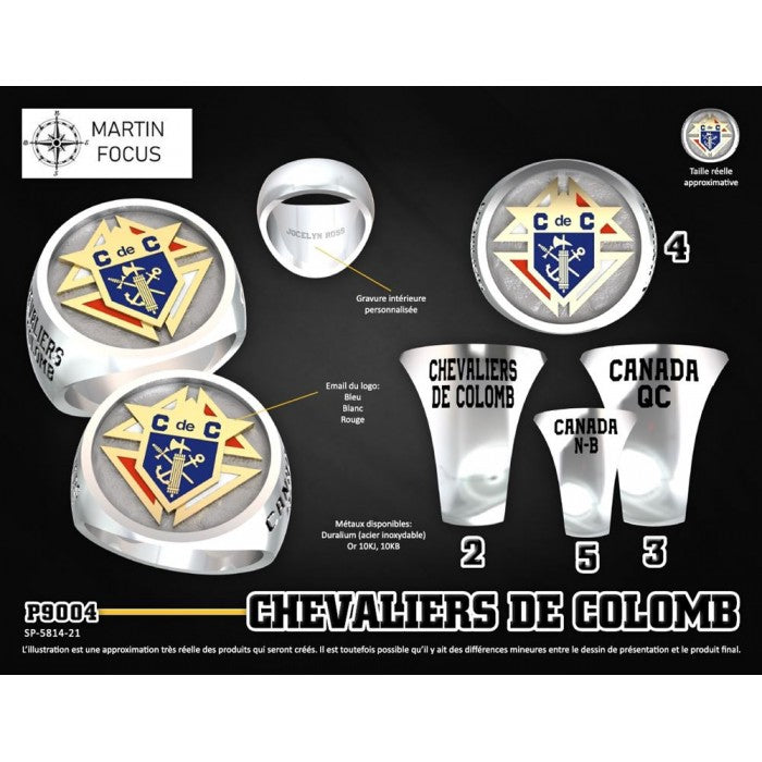 Bague 3e degré logo couleur Duralium P9004