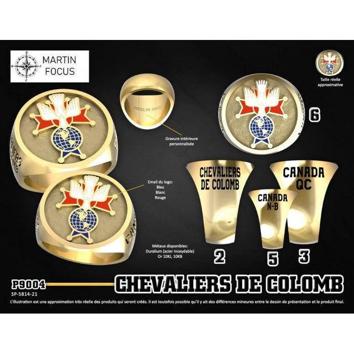 Bague 4e degré logo couleur Duralium/Or 9004