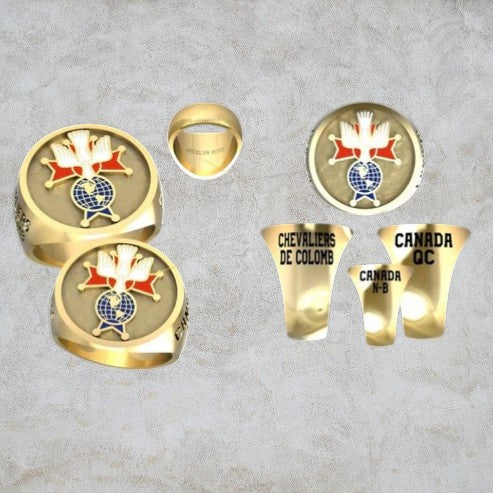 Bague 4e degré logo couleur Duralium/Or 9004