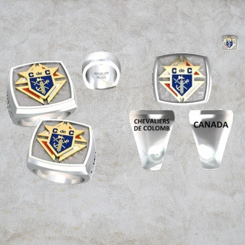 Bague 3e degré logo couleur duralium 201-S