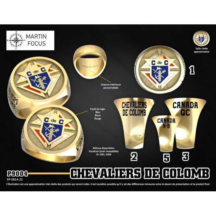 Bague 3e degré logo couleur Duralium/Or P9004