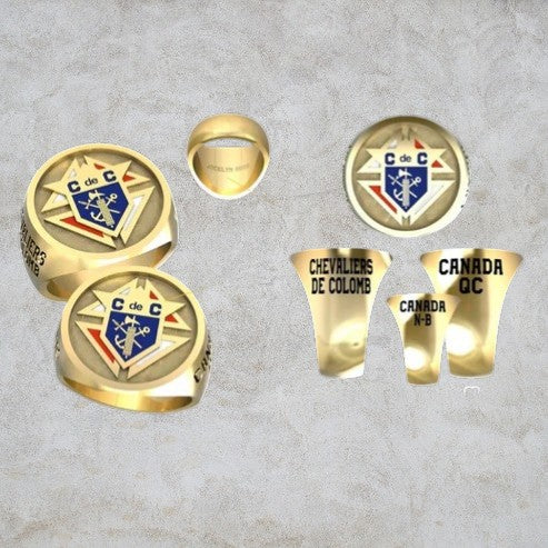 Bague 3e degré logo couleur Duralium/Or P9004