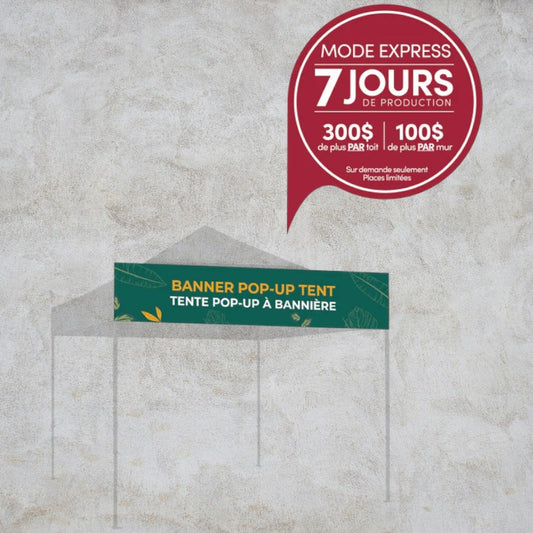 Bannière pour tente 10' avec structure