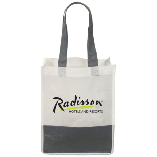 Mini non-woven striped tote bag