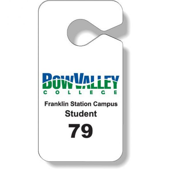 .020 vignettes de stationnement vinyle blanc (2.75" x 5.25") sérigraphiées