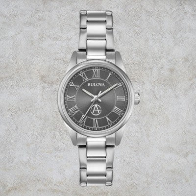 Montre-bracelet Bulova personnalisable pour femme, couleur argent, cadran gris # 96L272