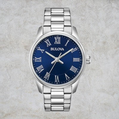 Montre Bulova Classic personnalisable pour homme avec cadran bleu # 96A228