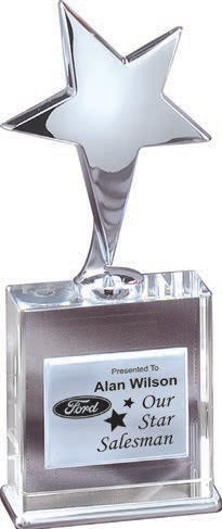 Trophée cristal étoile CRY776 3”x 7½