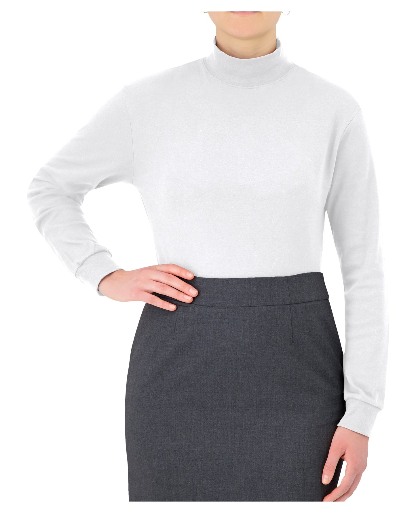 Tricot à manches longues de style classique avec col cheminée