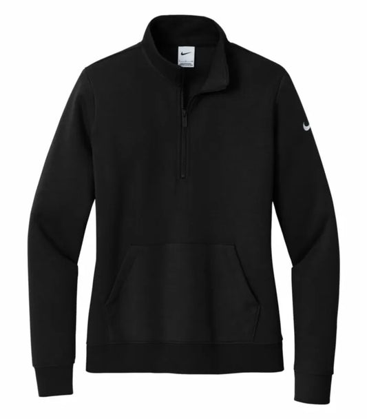 NIKE CHANDAIL À DEMI-GLISSIÈRE MOLLETON CLUB AVEC SWOOSH À LA MANCHE POUR FEMMES. NKDX6720