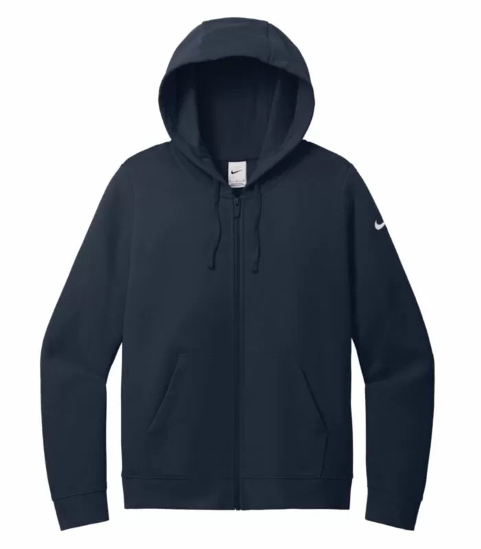 NIKE CHANDAIL À CAPUCHON À GLISSIÈRE MOLLETON CLUB AVEC SWOOSH À LA MANCHE POUR FEMMES. NKFD9890