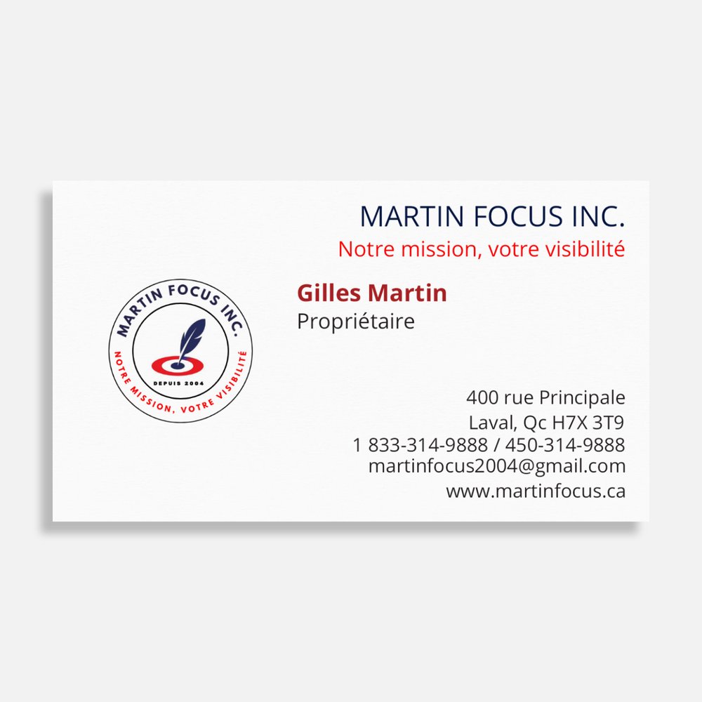 Cartes d'affaires papier mat supérieur