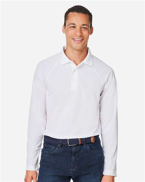 Polo à manches longues piqué avec protection antiaccrocs et antisalissures Charge - Harriton