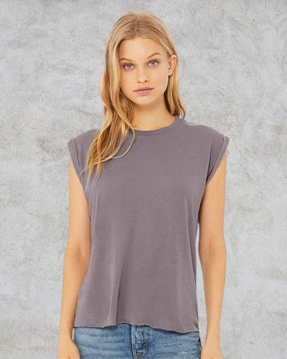 T-shirt fluide pour femmes avec manchettes roulées - BELLA + CANVAS