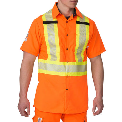 Chemise en Tissu Anti-Déchirure à Manches Courtes Haute Visibilité - 134HVP