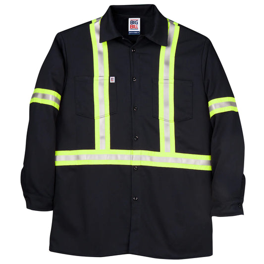 Chemise de Travail Industrielle à Bandes Réfléchissantes - Marine - 235BF