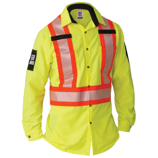 Chemise en Tissu Anti-Déchirures à Manches Longues Haute Visibilité - Jaune - 144HVP