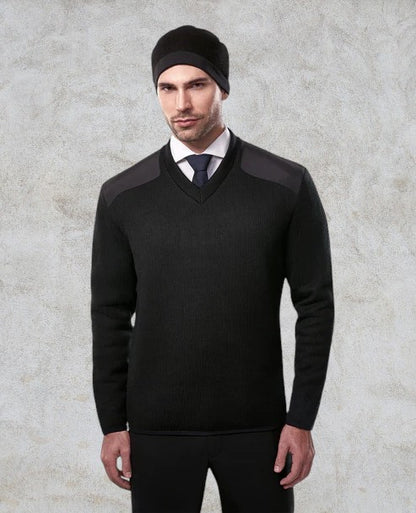 Tricot style commando doublé de molleton avec col en V, plaque d’insigne en option, plaque d’identification et épaulettes incluses