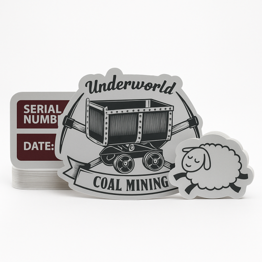 .002 Décalques Formes Spéciales en Aluminium Mat à Dactylographier / adhésif haute performance (1 à 4 pouces carrés) Sérigraphiés