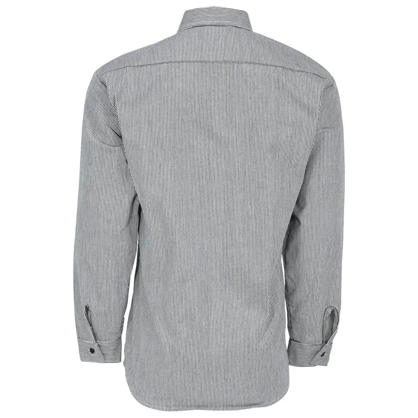 Chemise à manches longues à rayures hickory avec demi-zip - Hickory - 183