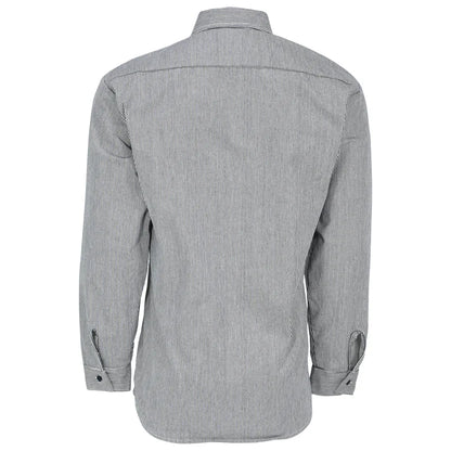 Chemise à manches longues à rayures hickory avec demi-zip - Hickory - 183