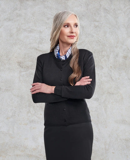 Cardigan pour femme en similicachemire avec col rond