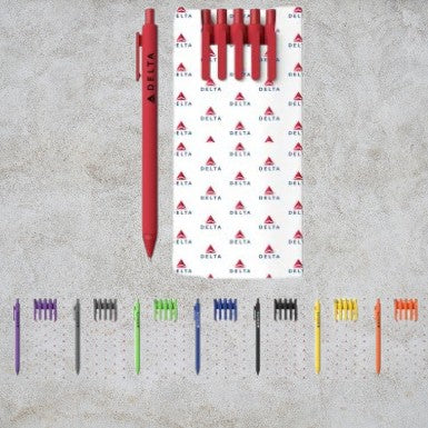 Set of five Alix ballpoint pens and personalized pouch G1296 