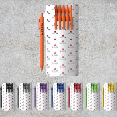 Set of ten Alix ballpoint pens and personalized pouch G1297 
