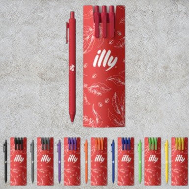 Set of three Alix ballpoint pens and personalized pouch G1299 