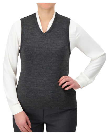 Gilet pour femme en similicachemire avec col en V