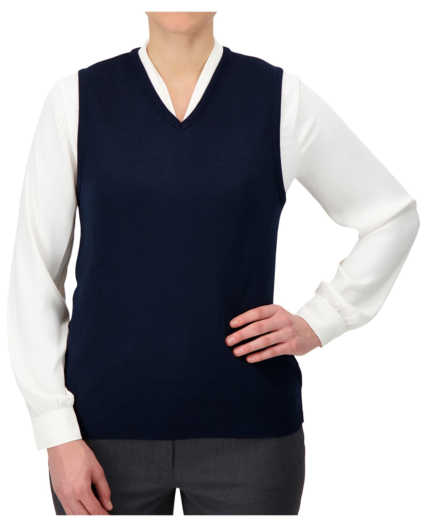 Gilet pour femme en similicachemire avec col en V