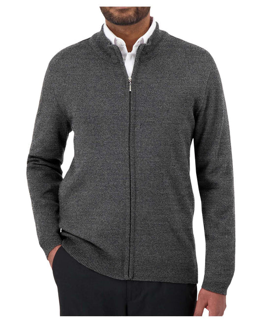 Cardigan à glissière pleine longueur pour homme avec col cheminée
