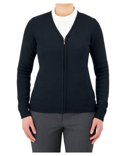 Cardigan à glissière pour femme avec col en V