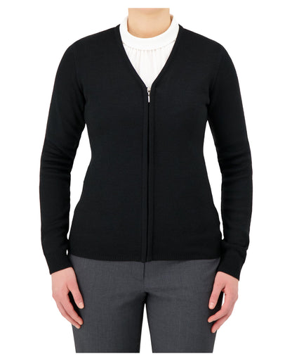 Cardigan à glissière pour femme avec col en V
