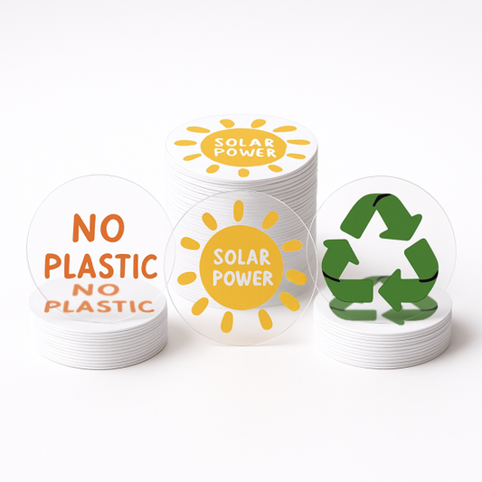 .008 Décalques Formes Spéciales Vinyle Statique Transp. / face statique pour usage extérieur (1 à 4 pouces carrés) Quadrichromie et blanc