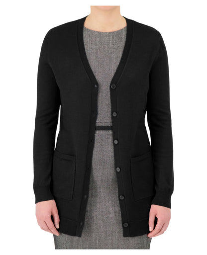 Cardigan long à boutons pour femme