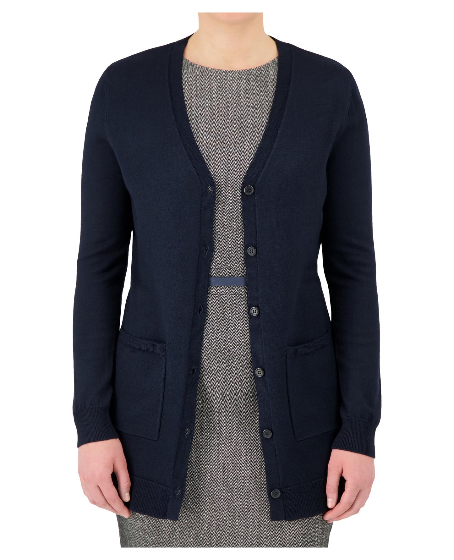 Cardigan long à boutons pour femme