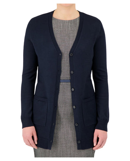 Cardigan long à boutons pour femme