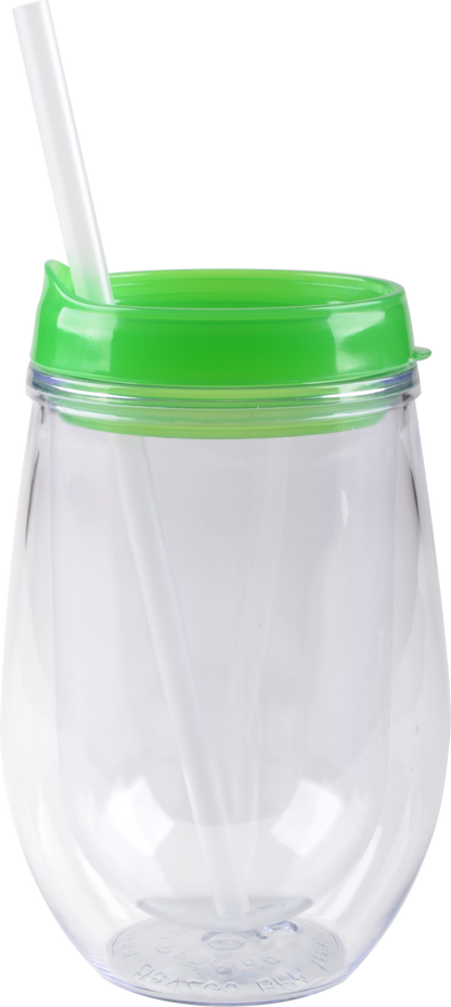Bev2Go Double Wall Acrylic Tumbler with Straw 10 oz.