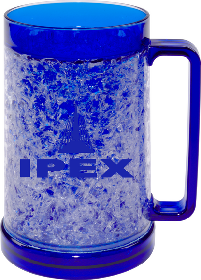 16oz / 473ml double-walled translucent PS freezable bock.