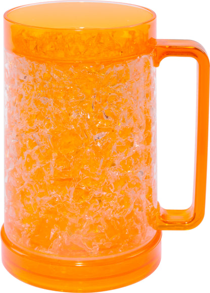 16oz / 473ml double-walled translucent PS freezable bock.
