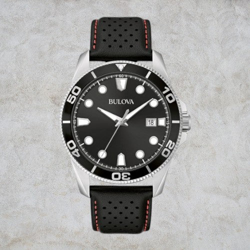 Montre Bulova personnalisable pour homme avec bracelet en cuir # 96B438