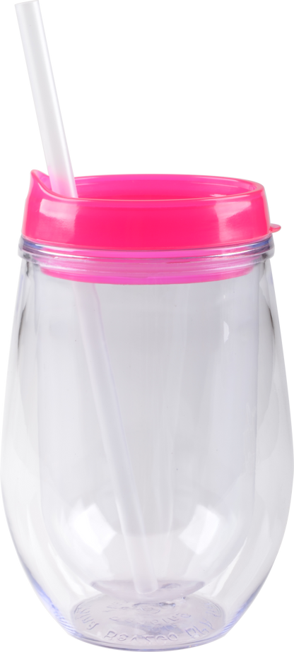 Bev2Go Double Wall Acrylic Tumbler with Straw 10 oz.