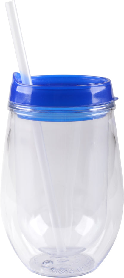 Bev2Go Double Wall Acrylic Tumbler with Straw 10 oz.