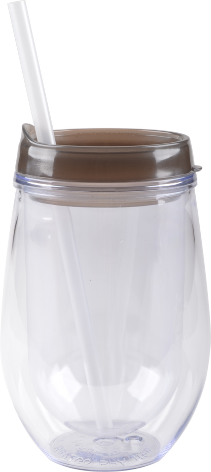 Bev2Go Double Wall Acrylic Tumbler with Straw 10 oz.