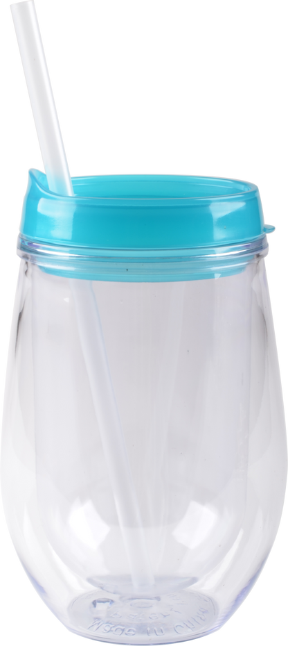 Bev2Go Double Wall Acrylic Tumbler with Straw 10 oz.
