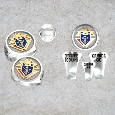 Bague 3e degré logo couleur Duralium P9004