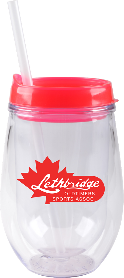 Bev2Go Double Wall Acrylic Tumbler with Straw 10 oz.