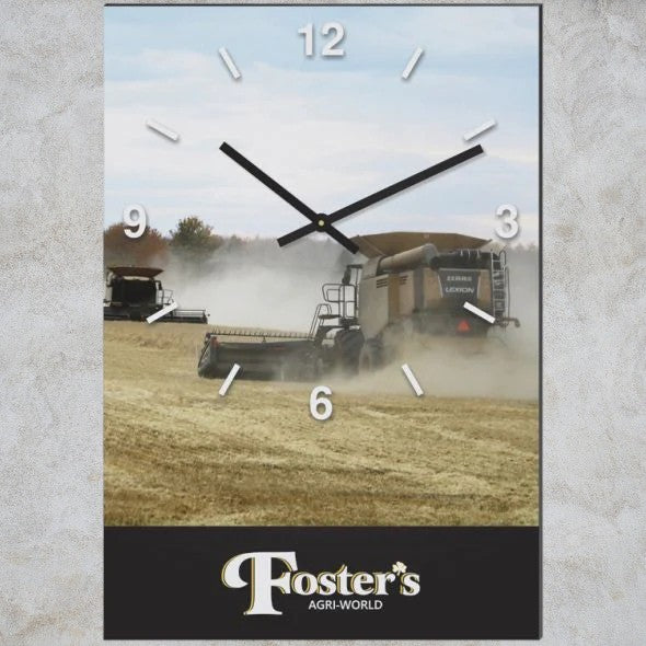 Horloge murale rectangulaire en acrylique noir, 11" x 16", impression quadrichromie